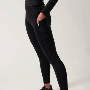 NWT Athleta Altitude Stash Tight in Polartec Powerstretch, Black, S